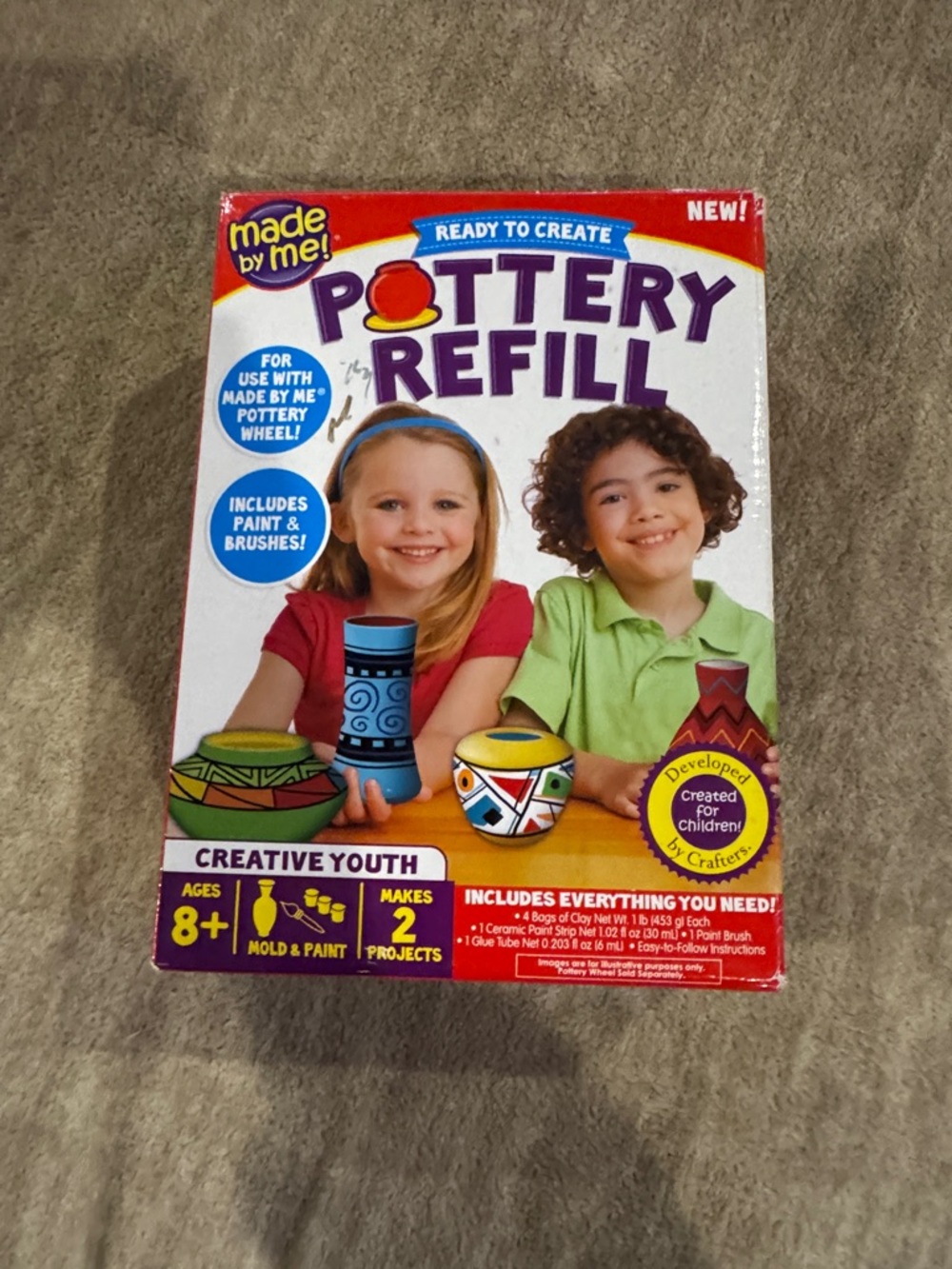 Made By Me Pottery Refill Kit - Multicolor Paint Set for Kids